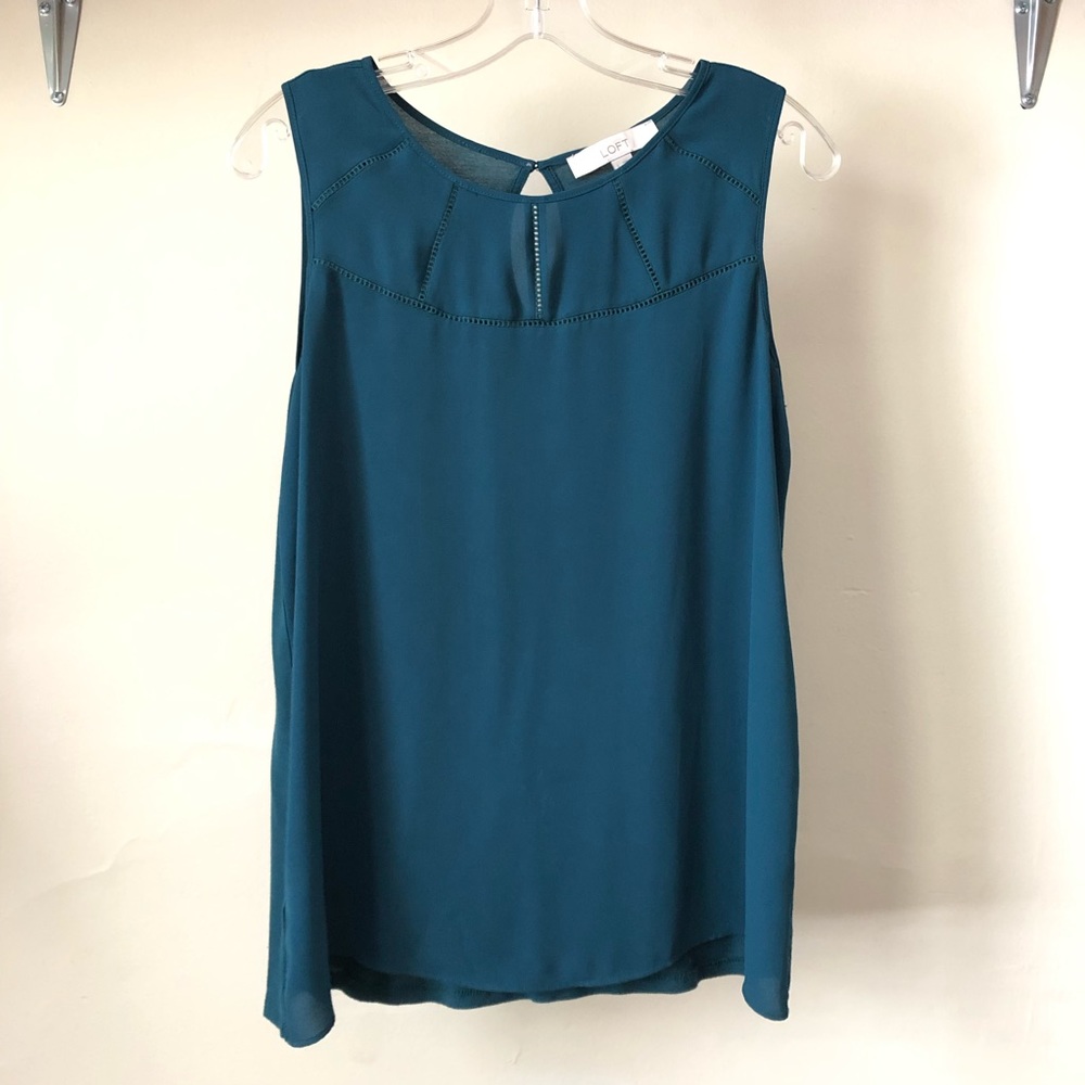 Loft Sleeveless Turquoise Blouse